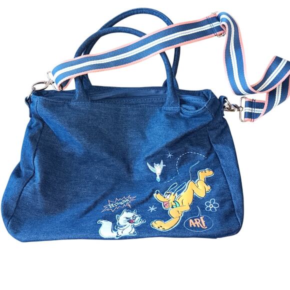 Disney Critters Chaos Collection Fashion Denim Tote Bag Disney Parks  *C - Picture 4 of 5